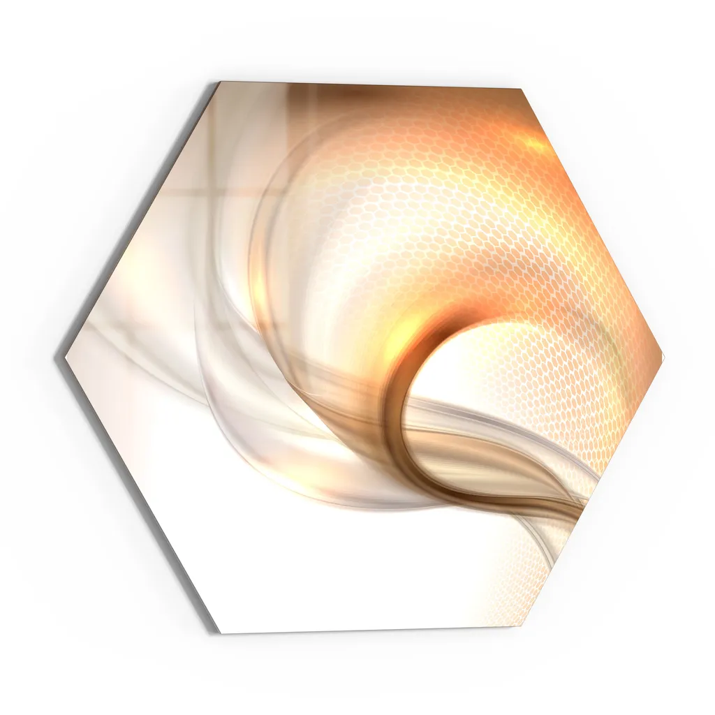 DEQORI Magnettafel Glas 40x35 cm 6-eckig 'Schwingungen im Licht' beschreibbar Whiteboard